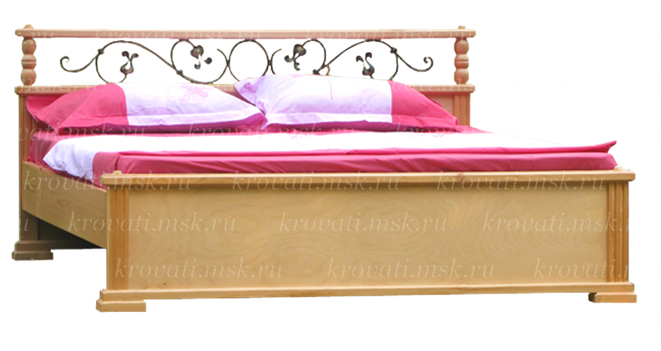 Кровать из массива сосны с ковкой Беляна-2