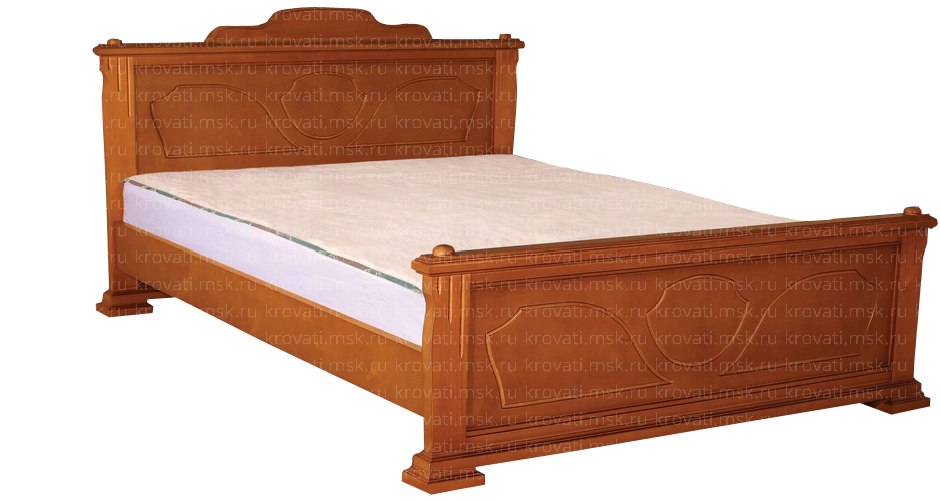 Кровать из массива сосны с большими спинками Дикси-1