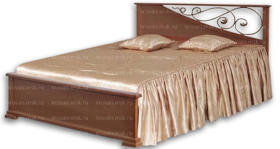 Кровать из дерева с коваными вставками Евгения-1