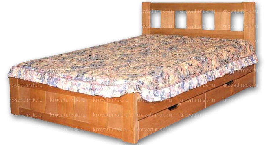 2 спальная кровать с выдвижными ящиками без спинки Галея-2