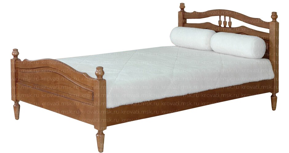 Двуспальная кровать из цельного массива древесины сосны Исида-2