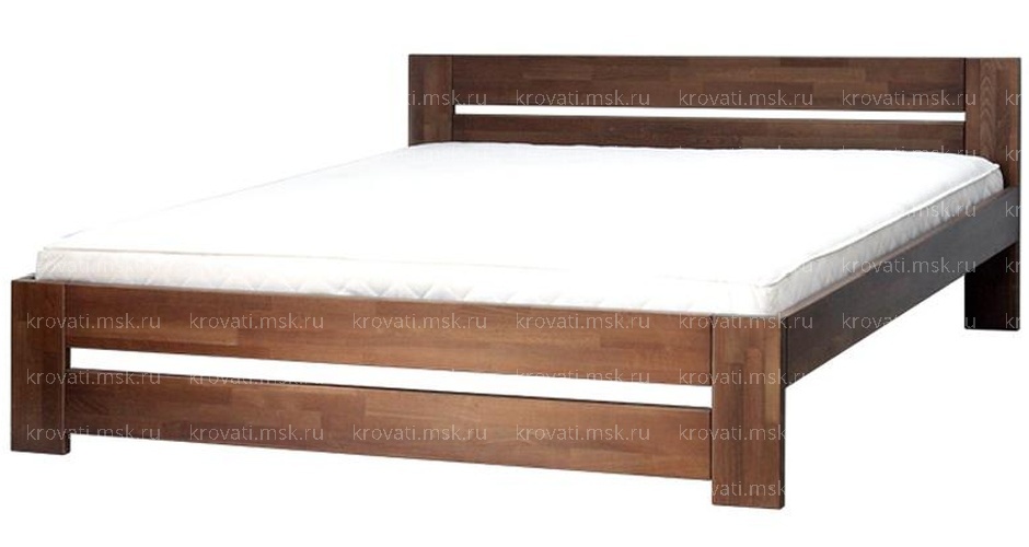 Двуспальная низкая кровать из дерева от производителя Калинка-5 в интернет-магазине