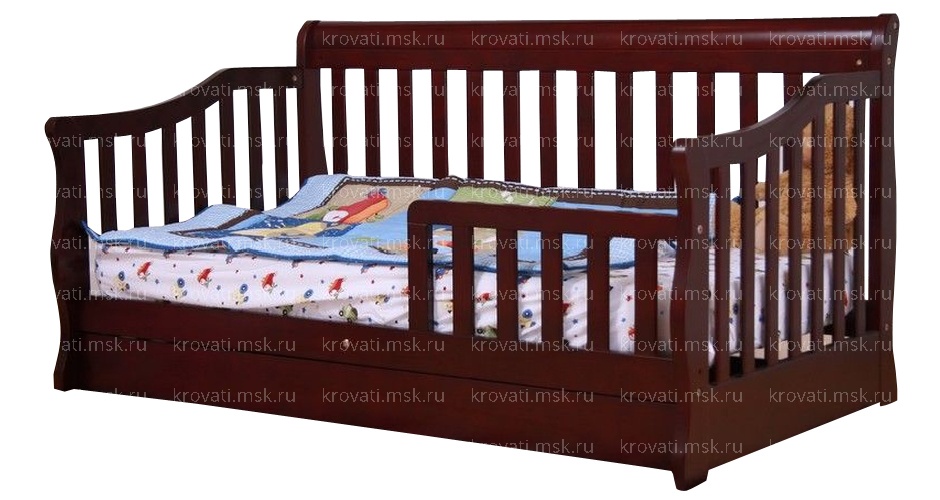 Детская кровать с бортиками и ящиками выдвижными Сашуля