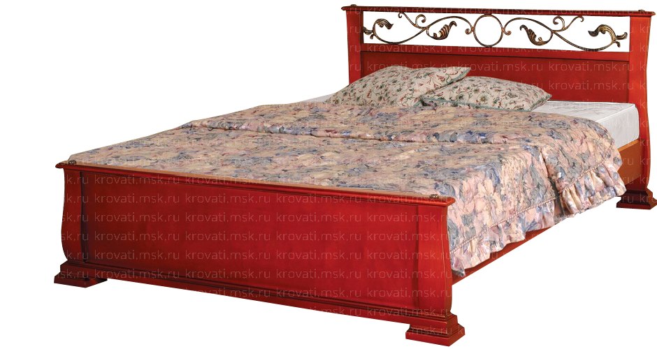 Красивая двуспальная кровать с ковкой Шарм-2