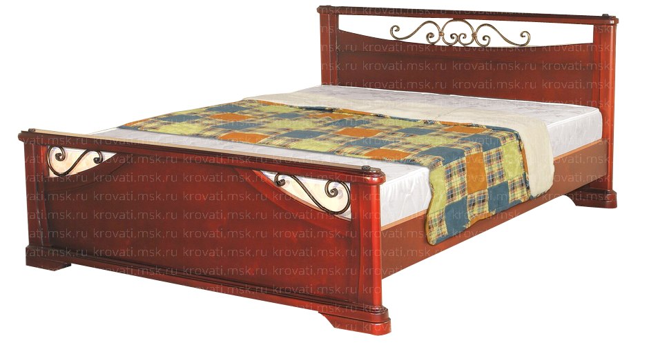 Двуспальная кровать с ковкой по недорогой цене Стиль-1