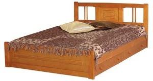 Кровать из сосны с выдвижными ящиками Аполло