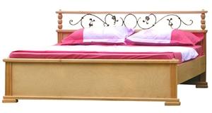 Двуспальная кровать с ковкой из дерева Беляна-2