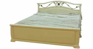 Кровать деревянная с ковкой двуспальная дерево Герда