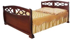 Кровать двуспальная для дачи из сосны недорого Велина