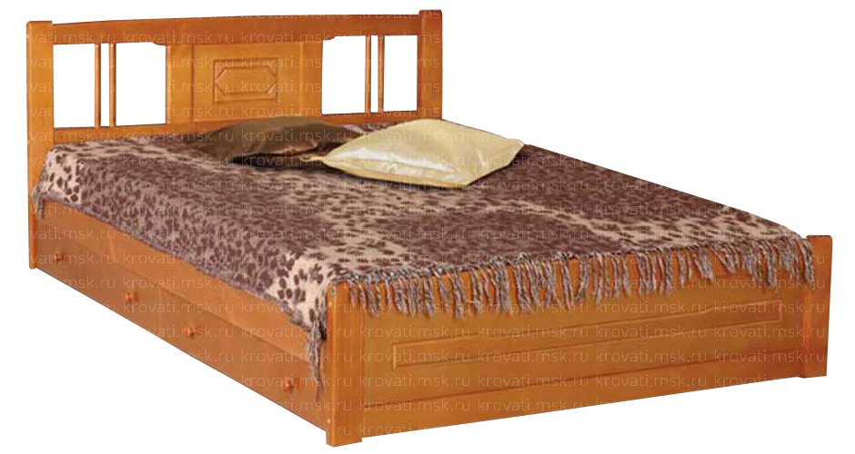 Двуспальная кровать с выдвижными ящиками Аполло