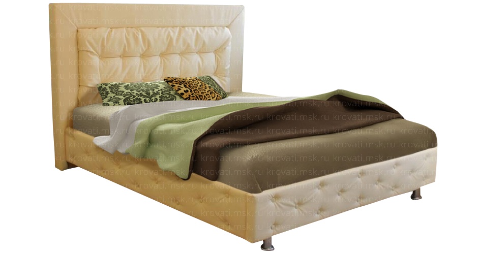 Мягкая кровать с высокой спинкой из кожзама в Москве с доставкой
