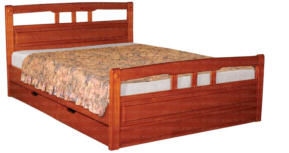Удобная двуспальная кровать с ящиками Флирт-1
