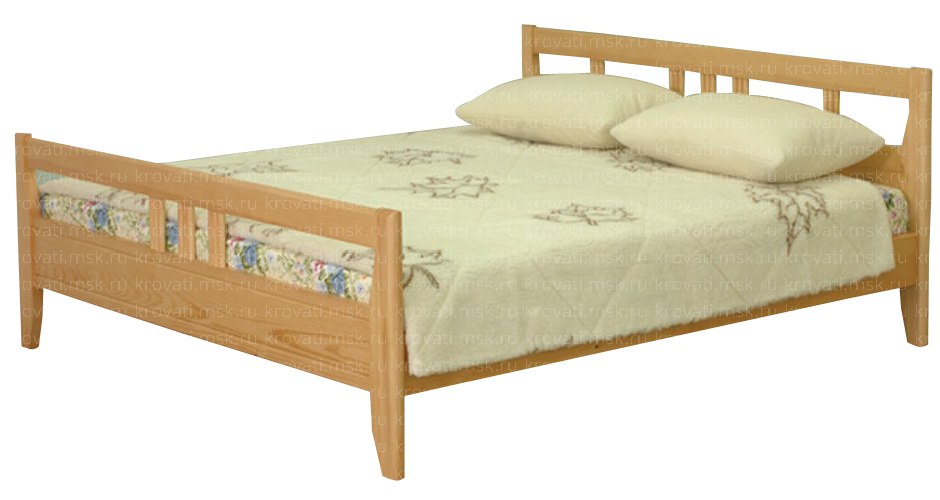 Фото двуспальная деревянная светлого оттенка кровать Маэстро-2