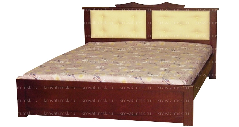 Кровать эконом-класса с мягкими вставками из кожзама в Москве с доставкой