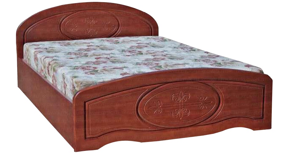 Двуспальная кровать с резными спинками НДК-10