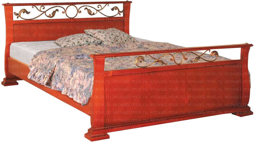 Двуспальная кровать с кованой спинкой