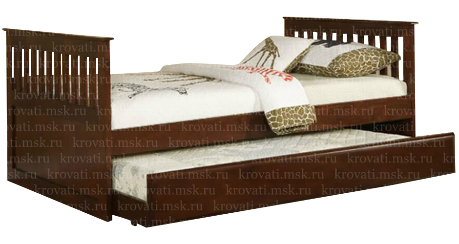 Подростковая односпальная кровать с дополнительным выдвижным спальным местом Унтер