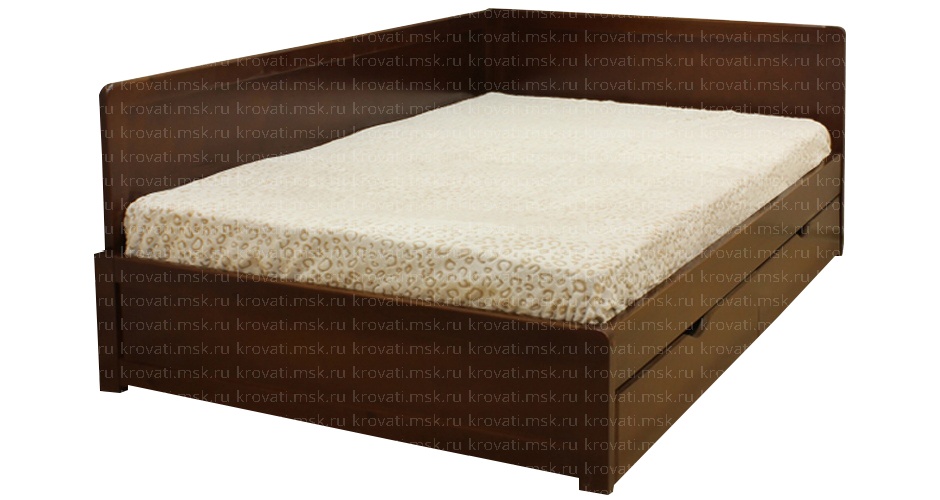 Кровать для подростка из массива сосны с выдвижным ящиком Юниор-7