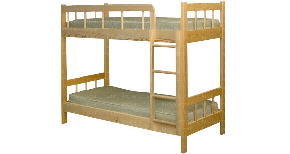 Двухъярусная кровать для взрослых из сосны Юность-3