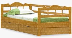 Кровать для подростка с бортиком и точеной спинкой Купава-2