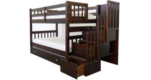 Кровать двухъярусная детская с лестницей ящиками