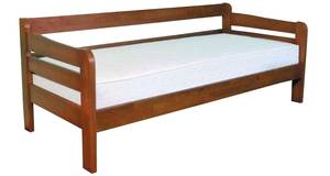 Кровать для подростка из цельной древесины сосны с бортиком Юниор-6