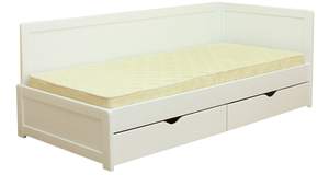 Кровать для подростка белого оттенка с выдвижными ящиками Юниор-7Б
